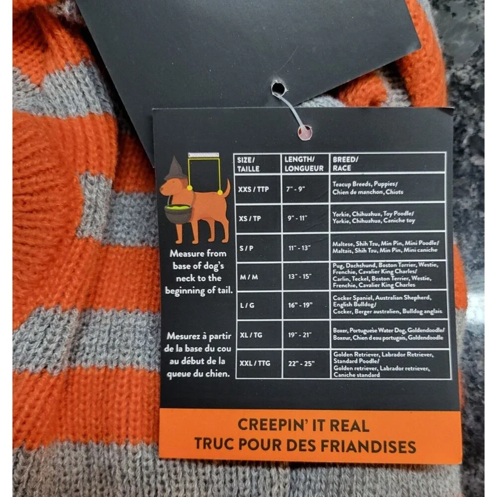 NWT Lick or Treat Ghost Sweater Hoodie Stripes S Small Dog Puppy Pet So Cute!